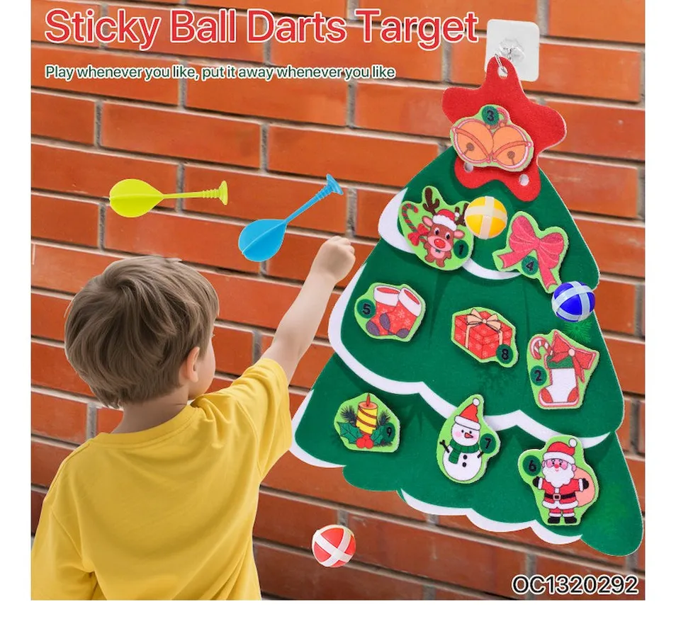 DIY Christmas Tree Toddlers Safe Decoration Throwing Dartboard for Indoor Sport Games