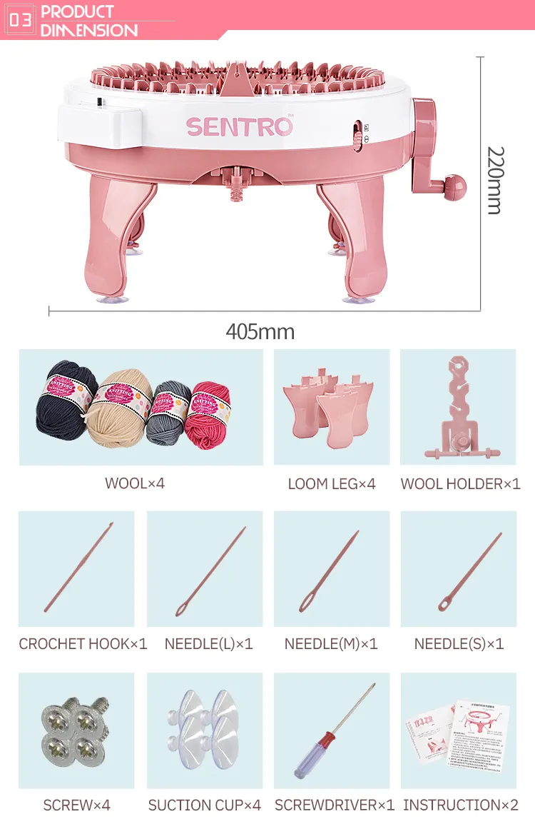 Handmade DIY 48 Needles Plastic Knitting Machine Toys for Kids 8 Years