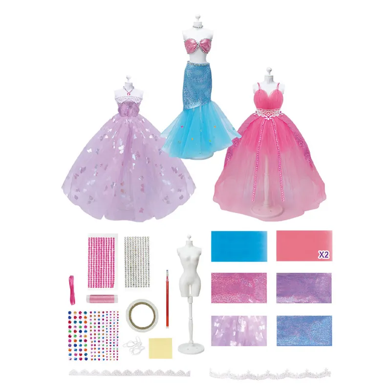 Custom Dress up Doll Set Wholesale Designer Clothing Game Toys with Crafts Accessories DIY for Kids