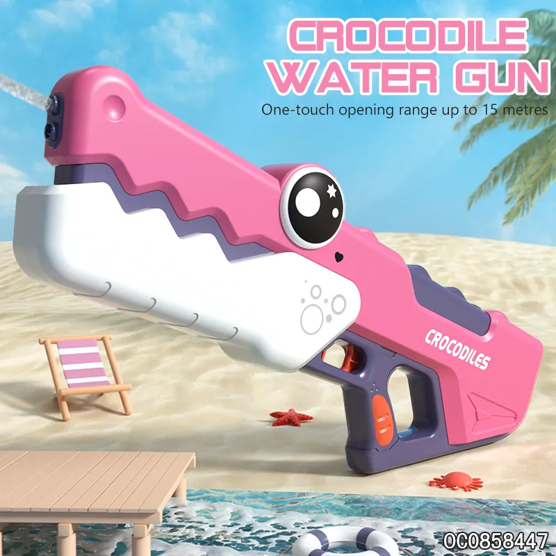 Outdoor Toy Crocodile Backyard Garden Play Plastic High Pressure Large Capacity Electric Automatic Toy Water Gun