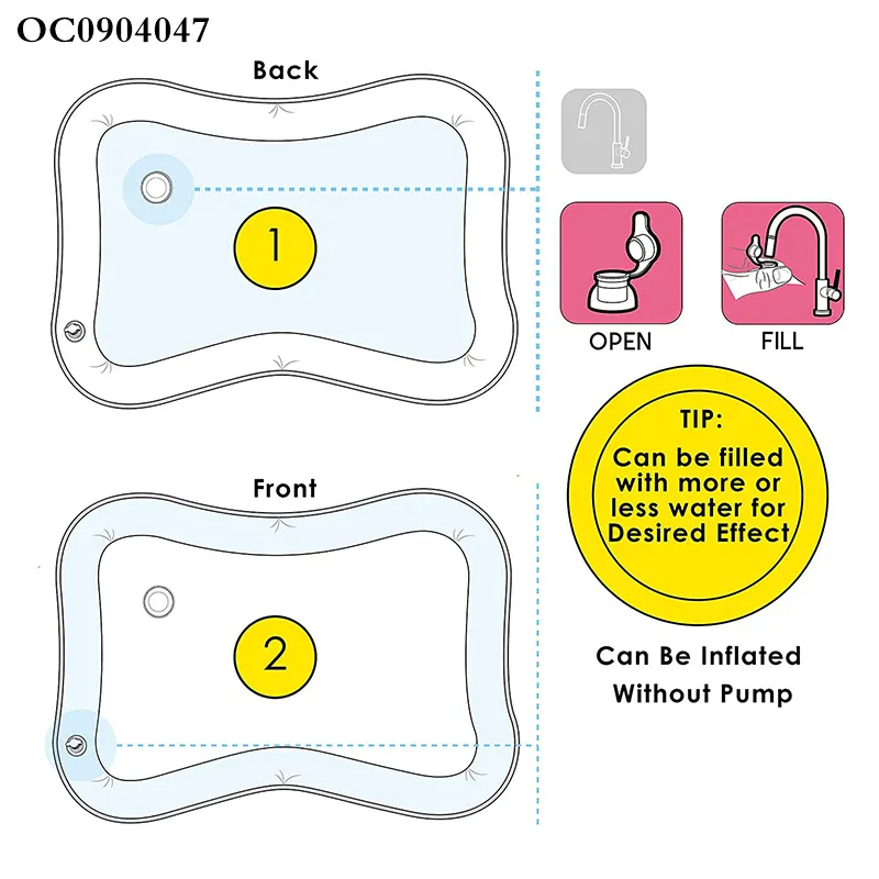 Hot Selling Baby Water Mat Newborn Baby Sensory Creative Floor Mats Baby Water Play Mat