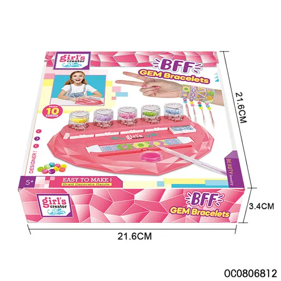 Beads DIY Toy Girls Bracelet Making Kit for 5 Years Old Girl with Manual Knitting Machine