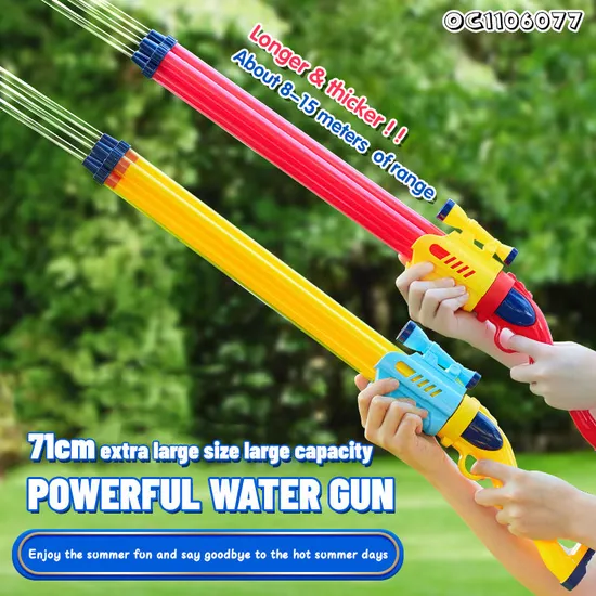 Wholesale Big Hand Plastic Hand Pump Fun Newtoys Long Range High Pressure Water Gun with 4 Tubes