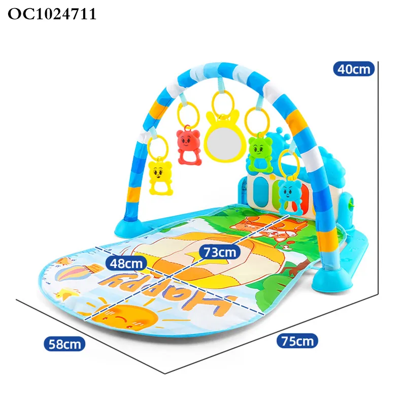 Hot Selling Newborn Pedal Musical Piano Creative Training Play Gym Soft Safe Mat Activity with Hanging Toys