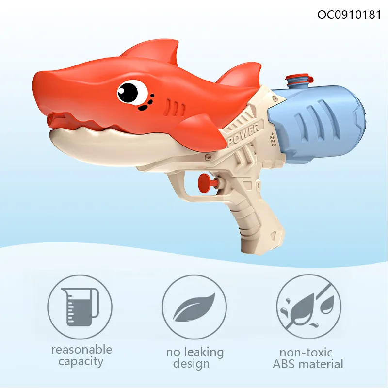 New Arrival Plastic Shark Shape Small Cheap Water Outdoor Shooting Gun Water Gun Toy Set for Boys