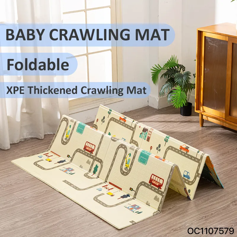 Hot Selling Non Toxic Folding Kids Portable Cartoon Printed Mat Thick Foam Crawling Baby Foldable Safety Wholesale Play Mat for Indoor Outdoor