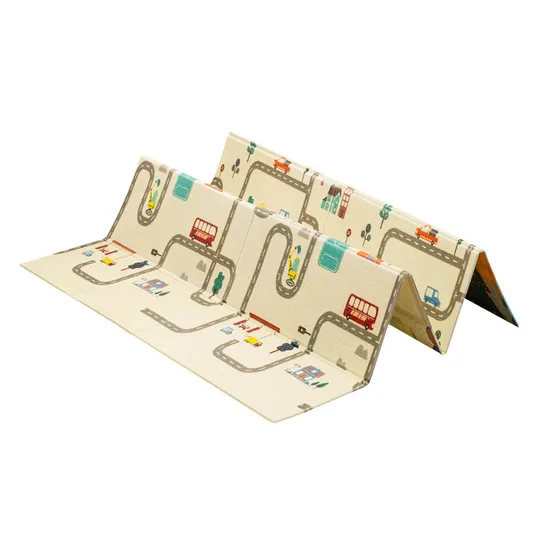 Hot Selling Non Toxic Folding Kids Portable Cartoon Printed Mat Thick Foam Crawling Baby Foldable Safety Wholesale Play Mat for Indoor Outdoor