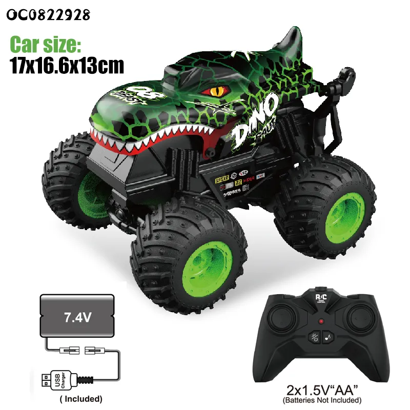 Remote Control 4WD Stunt Shark RC Car1: 20 Scale Model 360 Rotating Toy for Kids