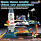 Space Theme Electric Slot Game Car Racing Track Toys with Light up and Music