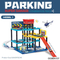 4 Layers Kids Road Track Construction Rail Parking Lot Toys with 4PCS Sliding Alloy Cars Plane