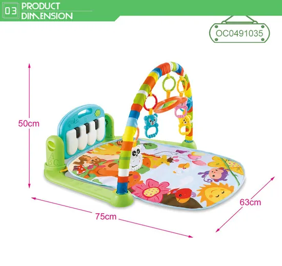 Hot Selling Newborn Pedal Musical Piano Creative Training Play Gym Soft Safe Mat with Light Music and Hanging Toys