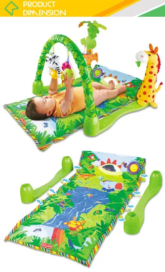 Hot Selling Baby Giraffe Doll Creative Activity Fitness Toys Crawling Training Musical Keyboard Mat