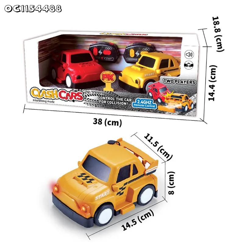 Interactive 2 Players RC Game Battle Indoor Bumper Car Toys for Kids with Remote Control RC Cars with Playing Football Mode
