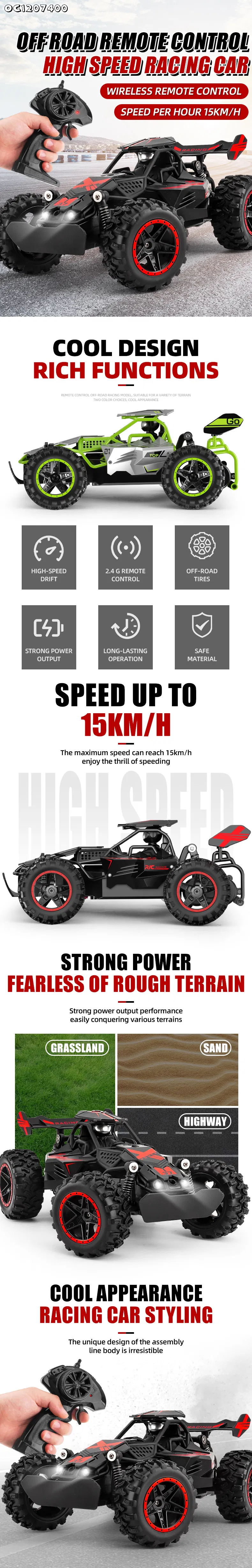 Remote Control 1: 18 Scale off Road Models RC Cars for Kids with Small High Speed Wholesale