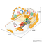 Hot Selling Cartoon Flooring Carpet Activity Musical Gym Play Mat with Pedal Piano Hanging Animal Rattles