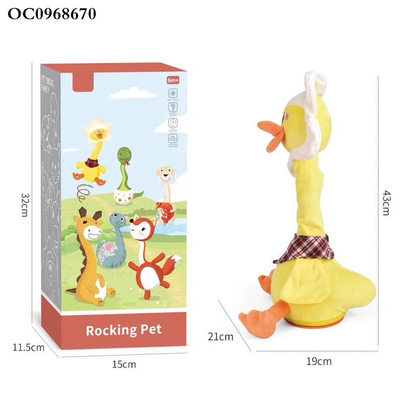 Battery Operated Duck Plush Stuffed Animals Doll Talking Singing Music Dancing Talking