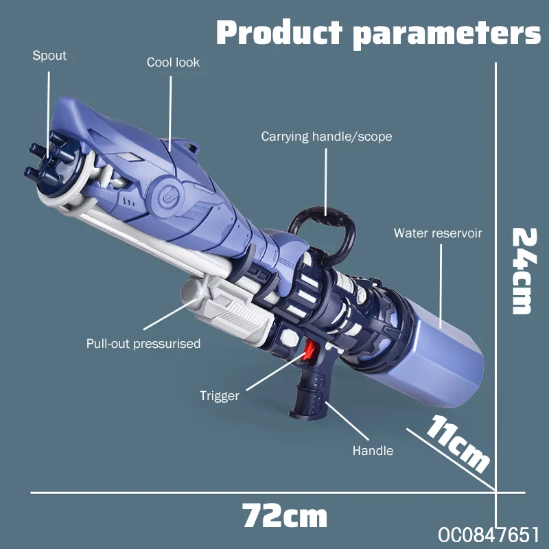 Summer Shooting Cool Shark Children Wholesale Plastic High Pressure Toy Water Gun for Kids