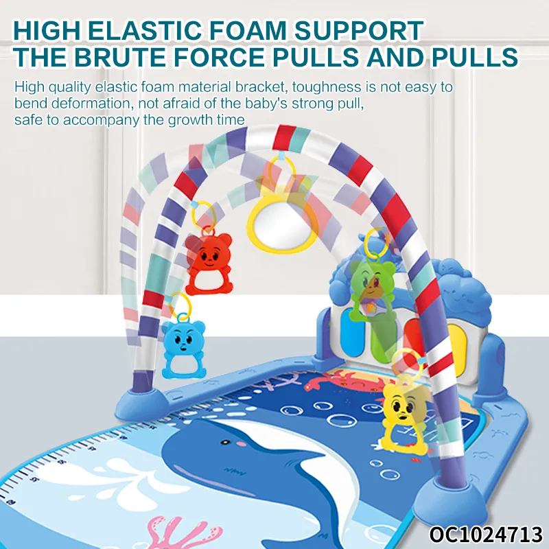 Non-Toxic Cotton Play Gym Crawling Mat Hanging Rattles &amp; Musical Piano Soft Safety Training Play Mat