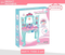 Musical Toy Little Baby Girl Makeup Table with Induction Opening Door Mirror