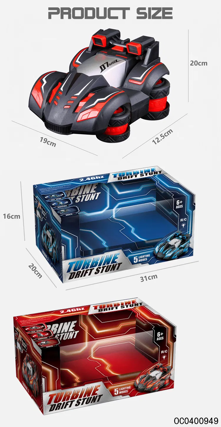 RC Drift Stunt 360 Spin Dancing Remote Control with Light Toys Car for Kids