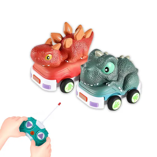 Wholesale Rubber Wheels Soft Plastic Remote Control RC Dinosaur Car Toy for Kids