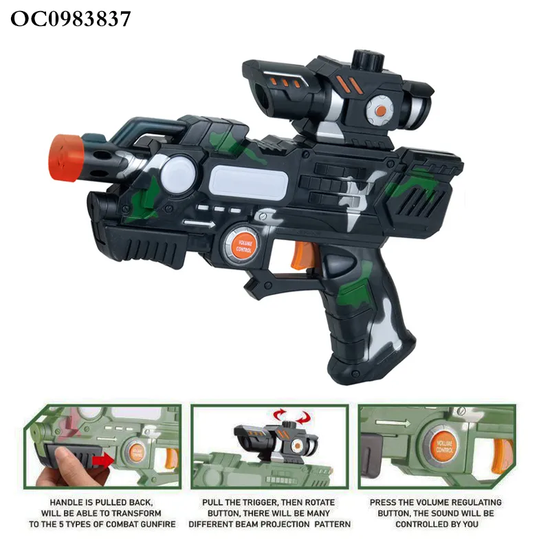 Kids Interactive Projection Games Electric Toy Shoot Gun Toy with Music