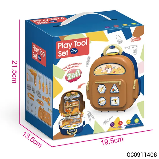Other Pretend Play Preschool Boys Plastic Kids Mechanic Tool Set with Electric Toy with Box
