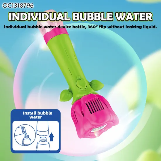Kids Summer Game Light up Customized Automatic Plastic 2026 Bubble Making Blowing Stick Machine Toys