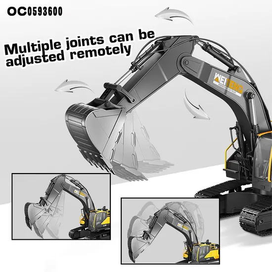 17 Channels Mini Plastic Remote Control Excavator RC Vehicle Educational Toy for Kids