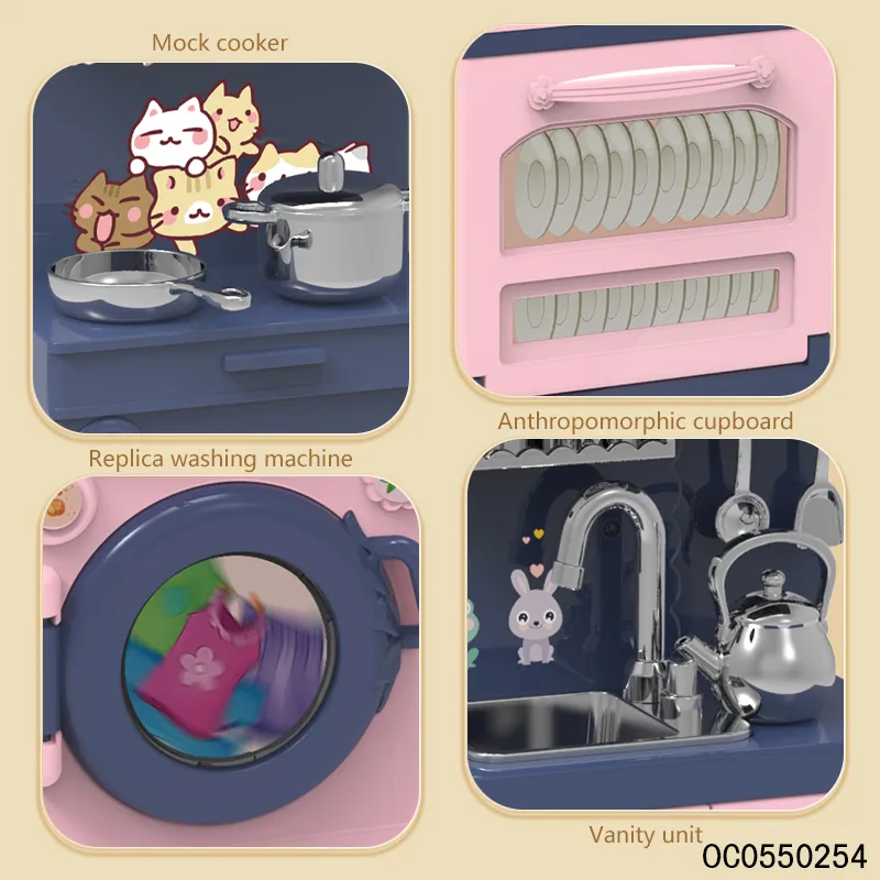 Wholesale Mini Children's Plastic Doll House Small Kitchen Cabinet Toys