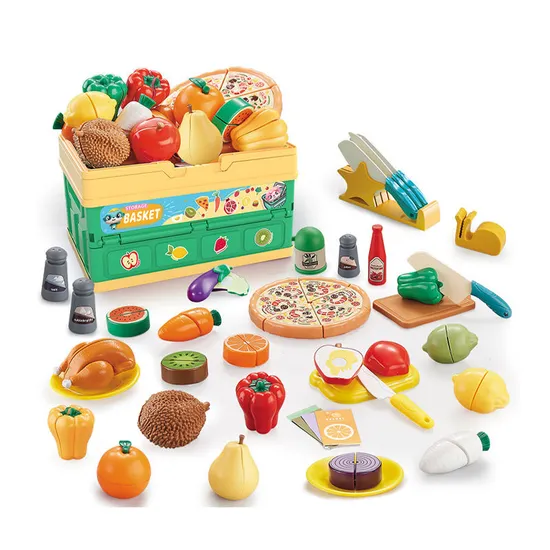 Wholesale Little Food Cutting Plastic Children House Play Kids Cook Set Educational Coqnitive Role Play Toys for Children