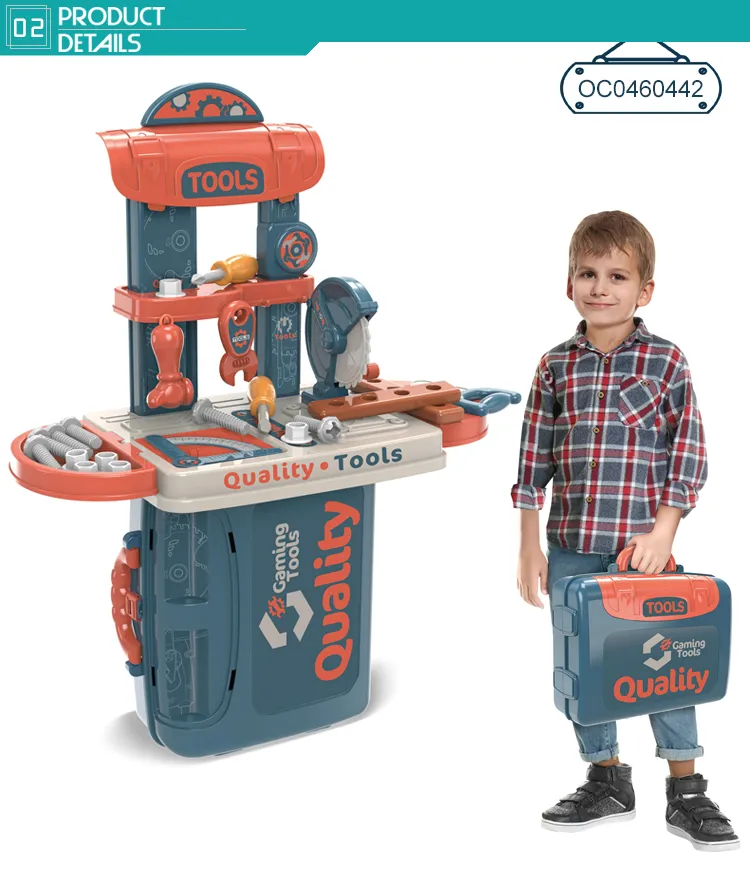 Boys Easy Carry Gaming Tool Box Set Mechanics Pretend Tool Toy