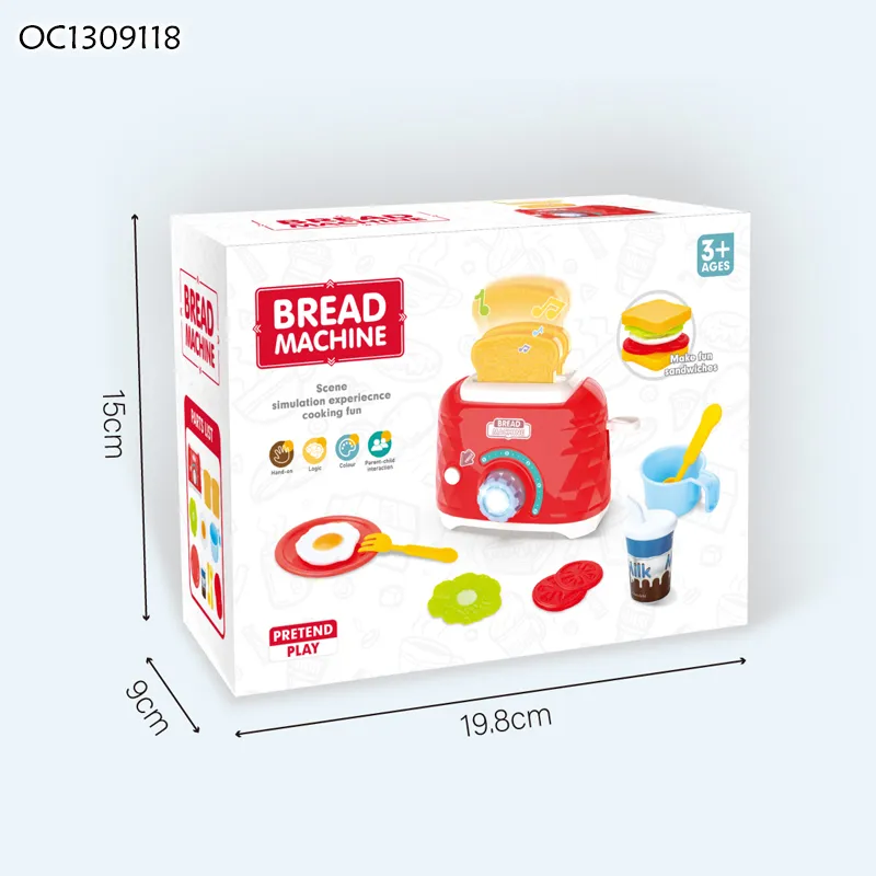 Wholesale Battery Operated Home Kitchen Products Bread Maker Children's Plastic Kitchen Set Tool Toys for Kids Pretend