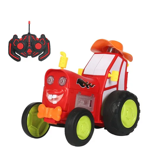 Wholesale Train Head Cartoon Mini Stunt Jumping Remote Control RC Toy Car for Kids
