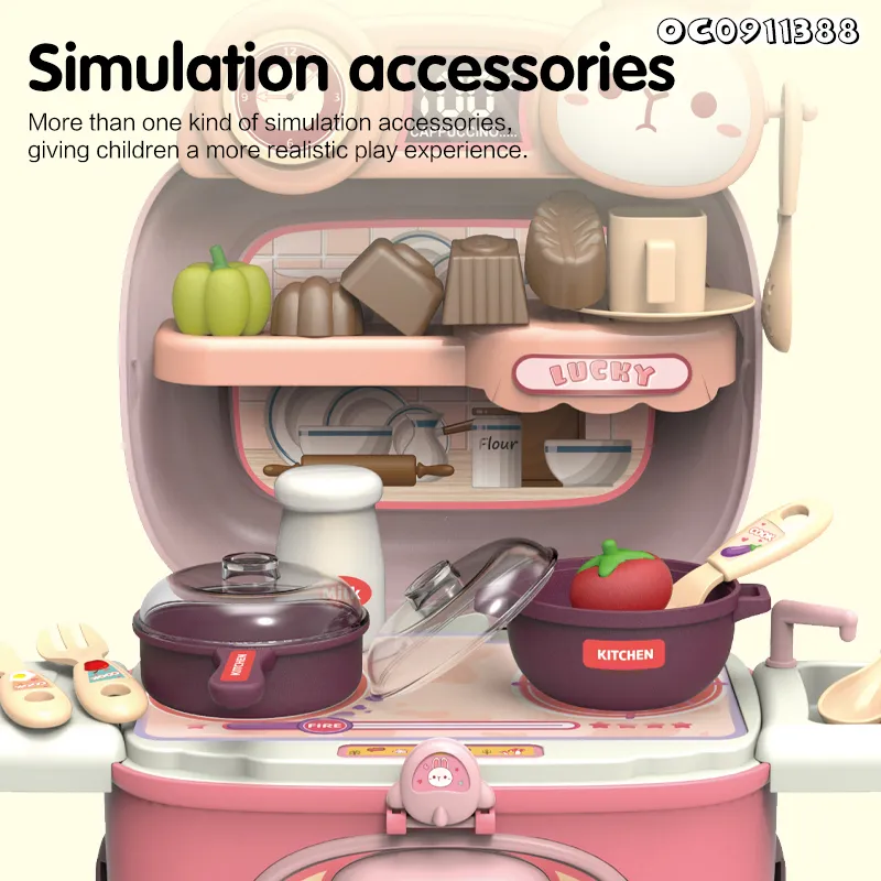 Wholesale Children Small Simulation Plastic Kitchen Mini Appliances Pink Cooking Pretend Toys for Kids