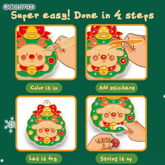 Wholesale DIY Handmade Graffiti Toys Custom Crystal Decoration Pendant Keychain Christmas Items Montessori Educational Toy for Kids