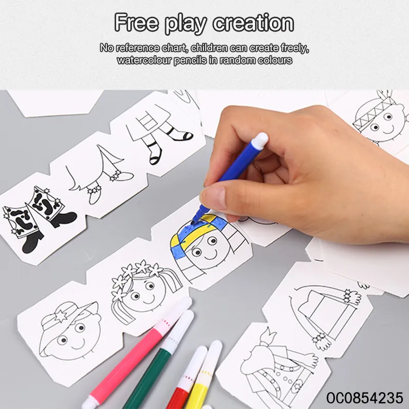 Wholesale Educational Popular DIY Coloring 3D Puzzle Paper Doll Dress up Toys for Kids