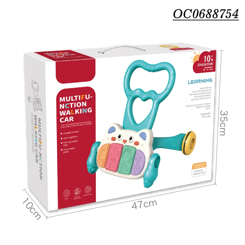 Cheap Plastic Toys Wholesale Designed Educational Standing Baby Learn to Walking Miusical Walker