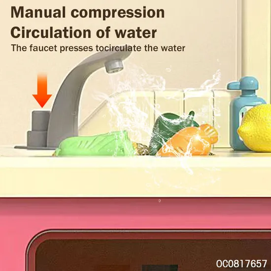 Wholesale Educational Kids Pretend Spray Play Set Children's Plastic Kitchen Sink Toys with Washing Machine