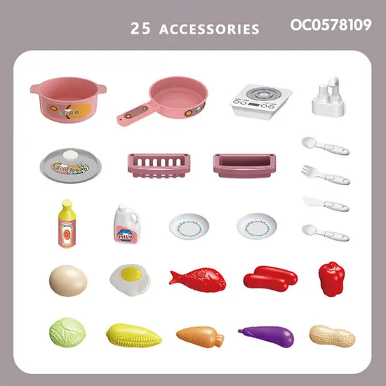 Wholesale Small Vegetable Plastic Children House Play Kitchen Table Toy Set with Music