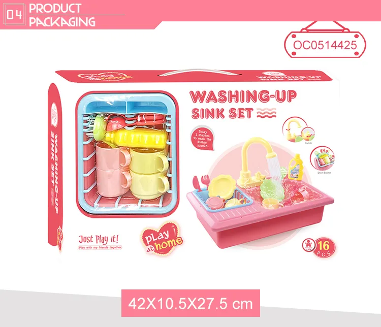 Wholesale Educational Children's Plastic Spray Kitchen Sink Pretend Toy for Kids