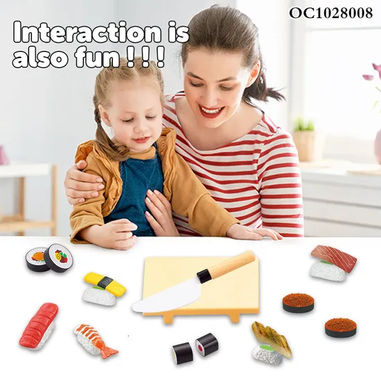 Wholesale Kids Pretend Play Mini Food Cognitive Education Sushi Model for Cutting Children's Plastic Kitchen Toy