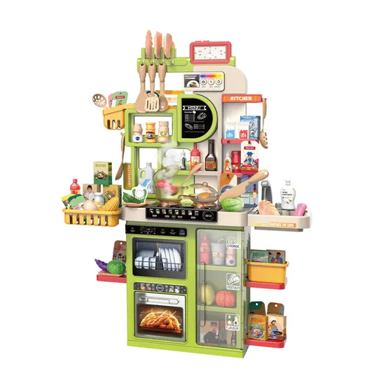 Wholesale Girls Pretend Play Sink Spray Children's Plastic Kitchen Play Set Electric Cooking Foods Toys
