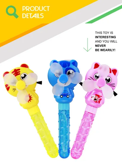 Happy Outdoor Games Funny Bubble Toy Gun with Pull Line Fan