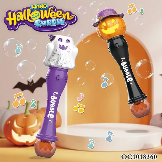 Soap Bubbles Gun Outdoor Play Battery Operated Halloween Bubble Blowing Wand Stick Toy Plastic with Light