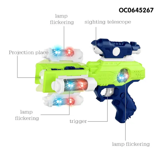 Projection Space Toy Gun with Light and Music for Kids Shooting