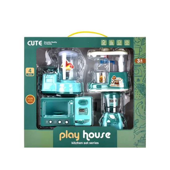 Wholesale 4PCS Multifunctional Plastic Best Play Kitchen Toys Mini Home Appliance Cooking Kitchenware Set for Kids