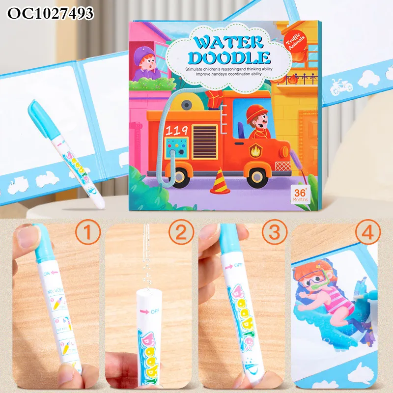 Wholesale Sea Animal Handmade Stickers Books Shapes and Colors Early Educational Water Doodle Creative Book Toys for Kids