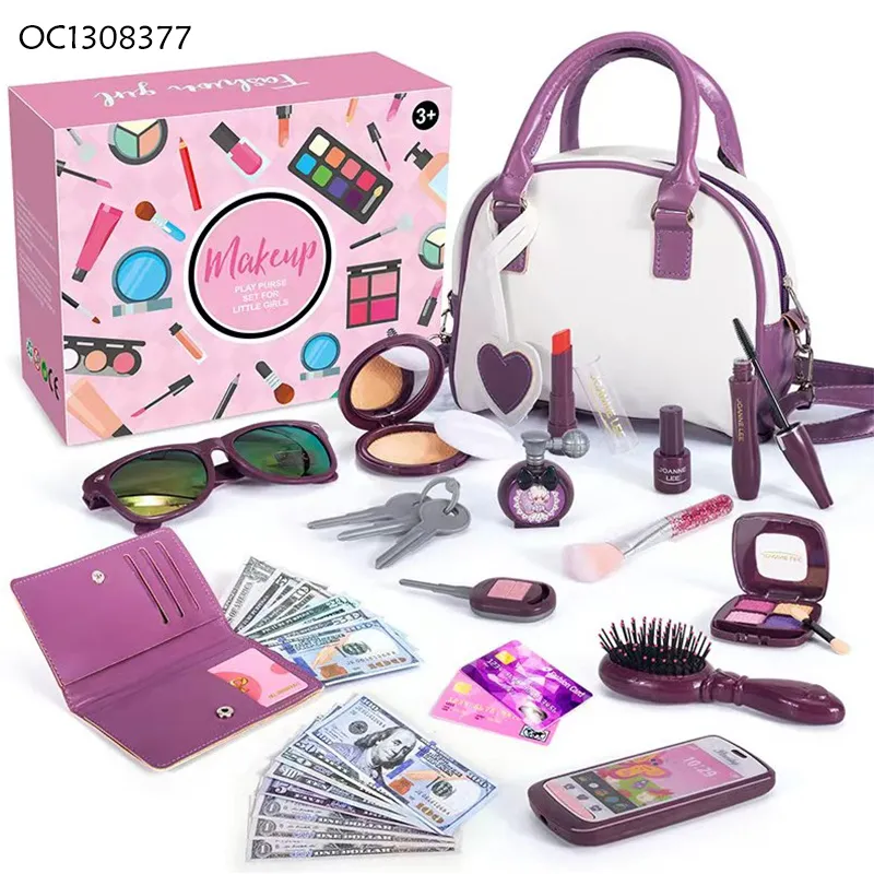 New Trending Hot Selling Cute Little Beauty Tools and Accessories Makeup Items Cosmetic Tool Toy for Girls with Makeup Bag Custom Logo
