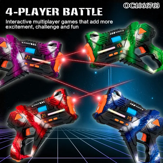 4PCS Funny Electric Interactive Battle Multiplayer Shoot Gun Games Vest Receiver Novelty Plastic Toy Gun
